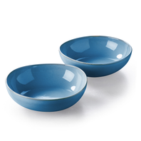 Keltum Glazed Stoneware 6" Serving Bowls, Set of 2 | Blue