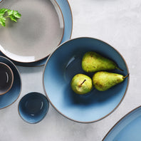 Keltum Glazed Stoneware 6" Serving Bowls, Set of 2 | Blue