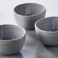 Keltum Glazed Stoneware 4" Bowls, Set of 3 | Gray