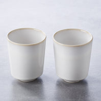 Keltum Glazed Stoneware 8.5 oz. Mugs, Set of 2 | White