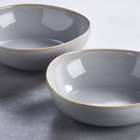Keltum Glazed Stoneware 6" Serving Bowls, Set of 2 | Gray