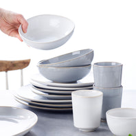 Keltum Glazed Stoneware 6" Serving Bowls, Set of 2 | Gray