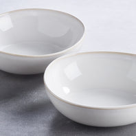 Keltum Glazed Stoneware 6" Serving Bowls, Set of 2 | White