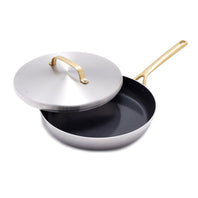 GP5 Stainless Steel 12" Frypan with Lid | Champagne Handles