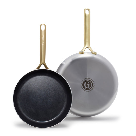 GP5 Stainless Steel 10" and 12" Frypan Set | Champagne Handles