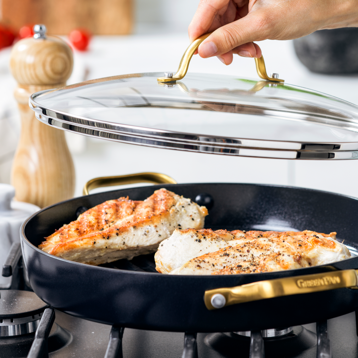 Reserve Ceramic Nonstick 11 Grill Pan with Lid