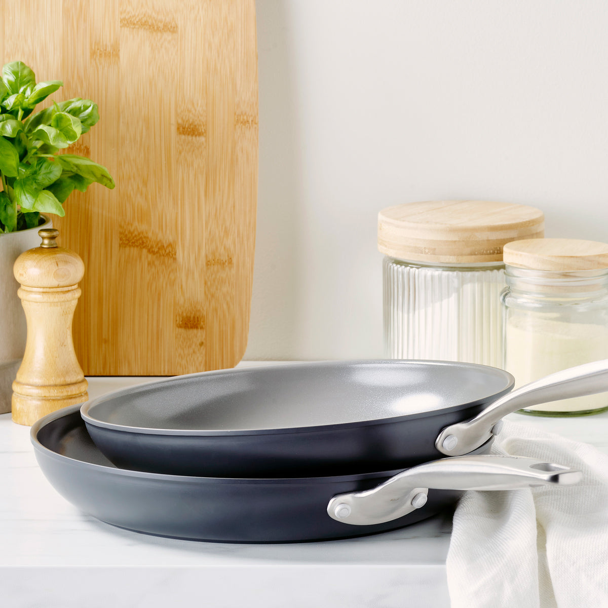 GreenPan Design Series 10 and 12 Skillet Set with Lids