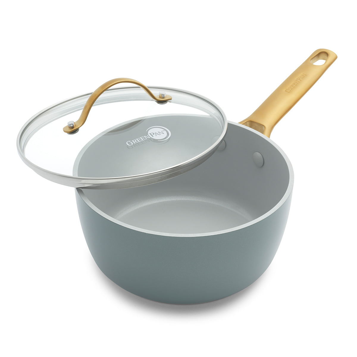 Reserve Ceramic Nonstick 2-Quart with Lid | Smoky Blue with G © GreenPan Official Store
