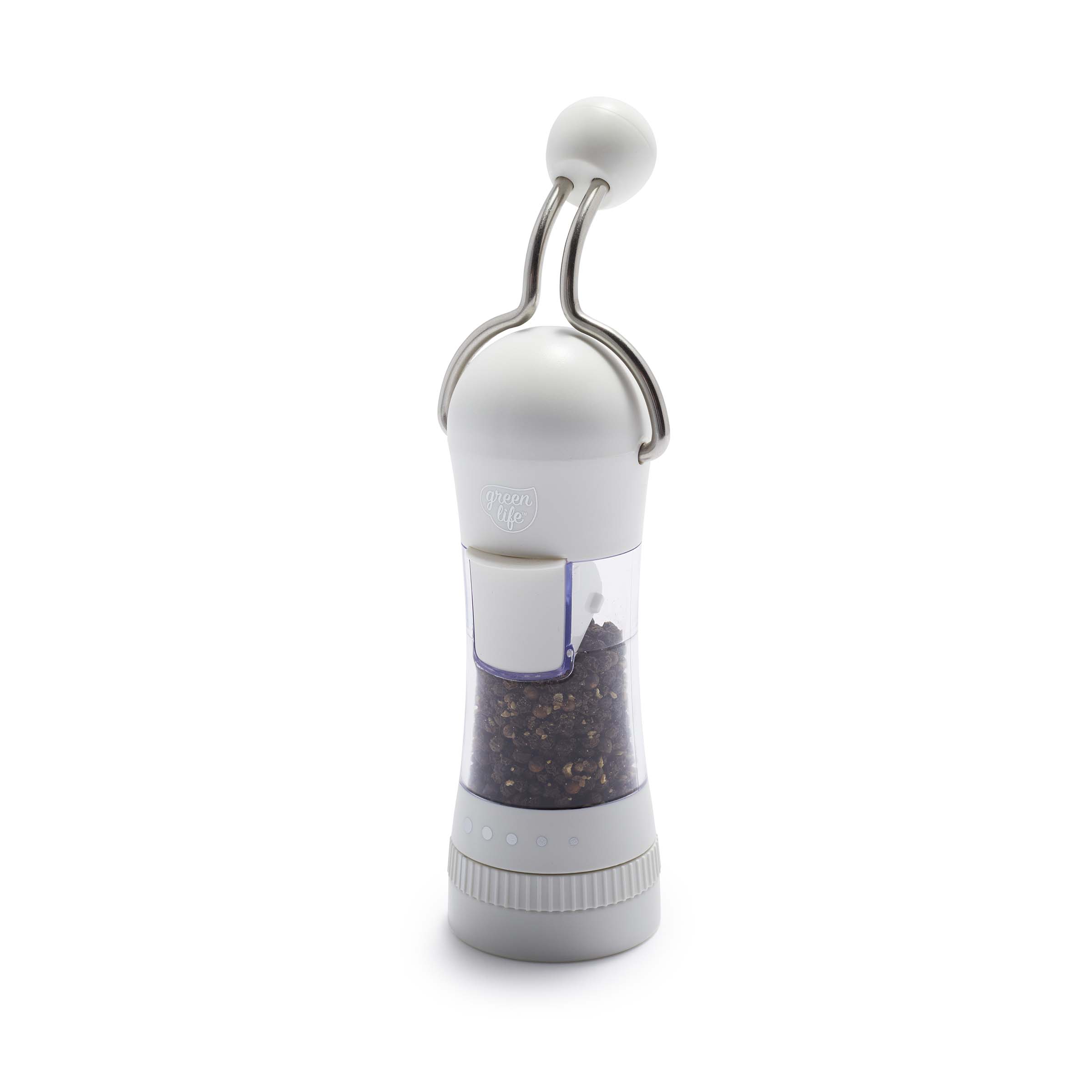  GreenLife Salt and Pepper Grinder Set, Mess-Free Ratchet Mill,  Adjustable Coarseness and Easily Refillable, Black and White : Everything  Else